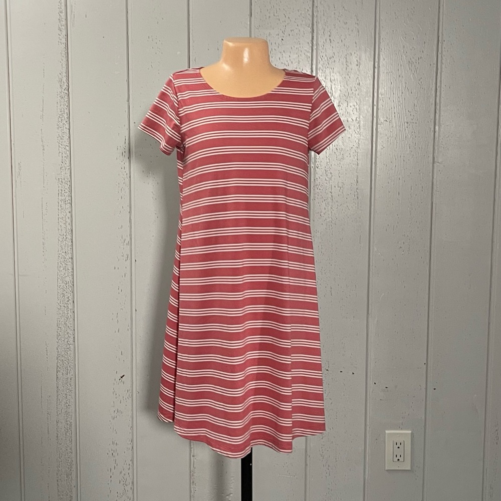 Pink & Violet Girl's Striped T-Shirt Dress Sz XL(14/16)